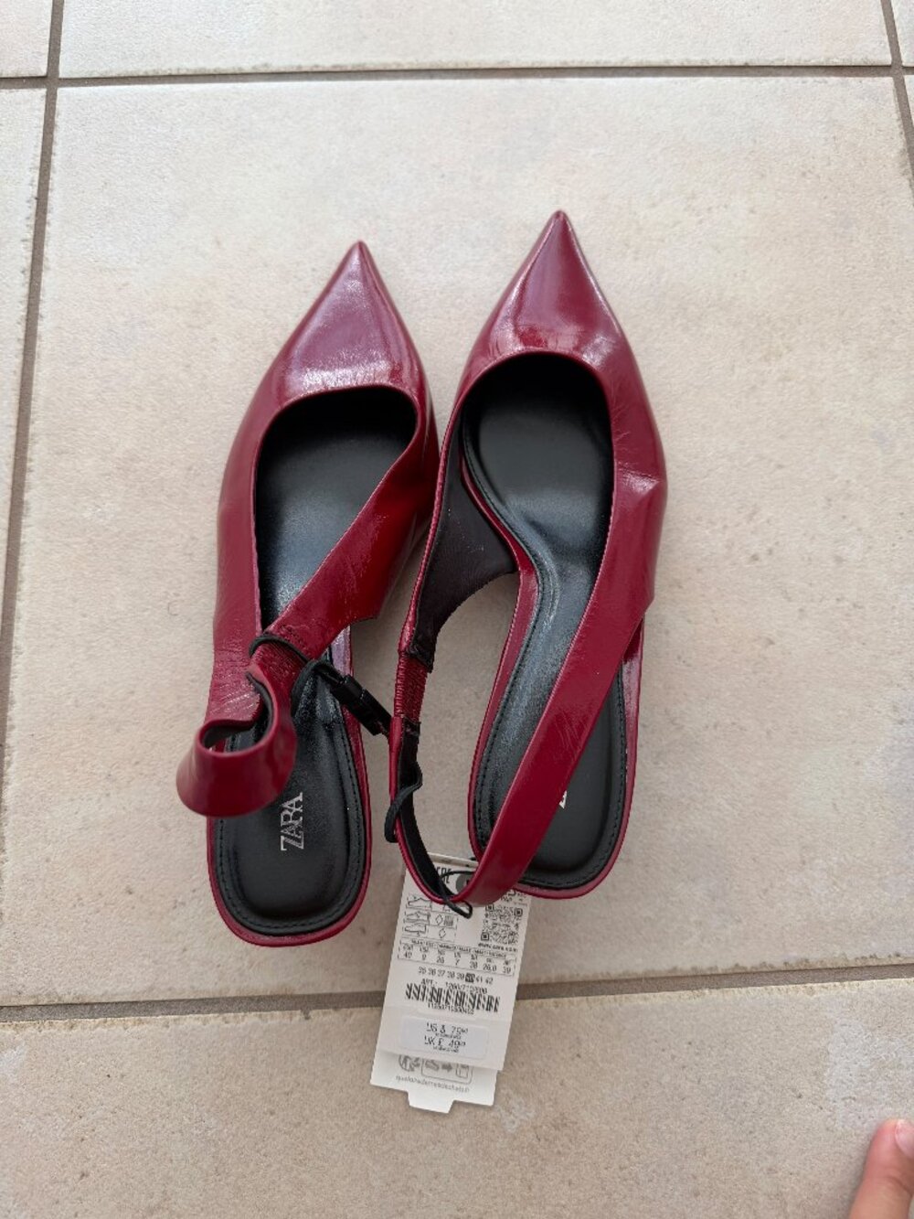 Zara Red Patent Slingback Kitten Heels - NWT - US 9 / EU 40